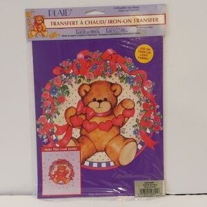2/$20 Plaid iron on transfer teddy bear